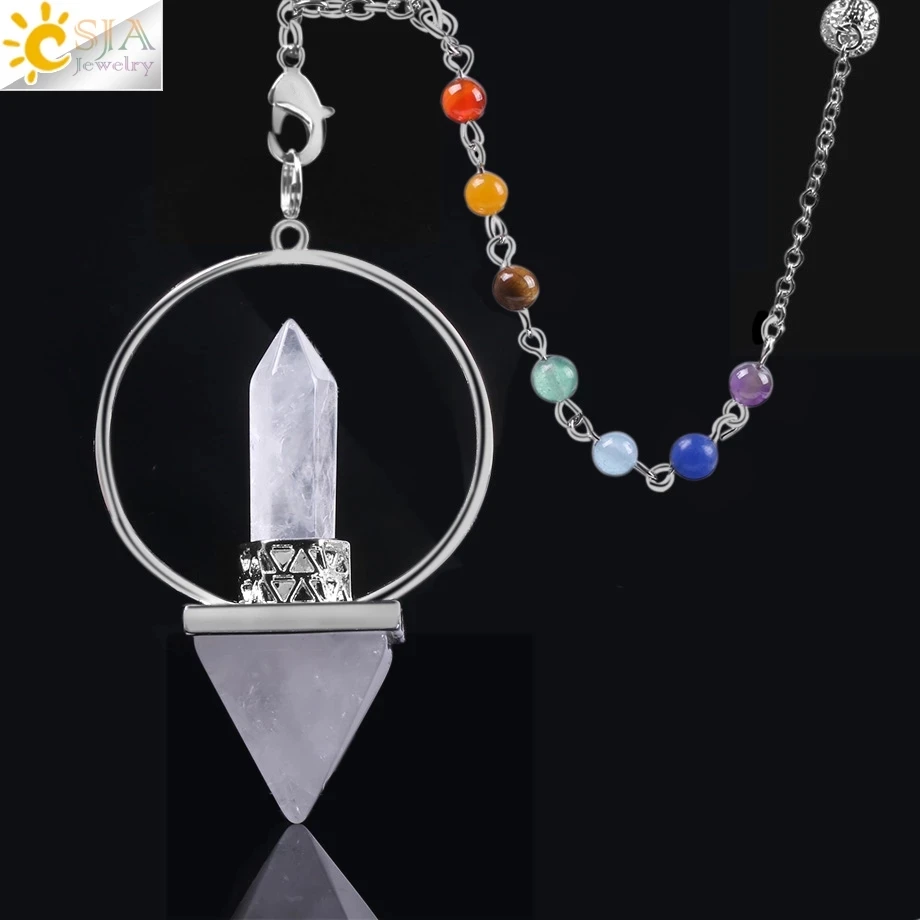 CSJA Reiki Healing 7 Chakra Crystal Pendulums for Dowsing Natural Stone Hexagonal Prism Pyramid White Pink Obsidian Pendulo F057
CSJA Reiki Healing 7 Chakra Crystal Pendulums for Dowsing Natural Stone Hexagonal Prism Pyramid White Pink Obsidian Pendulo F057