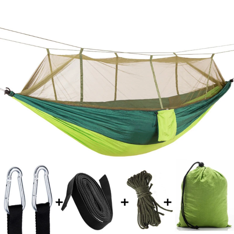 Portable 1-2 Person Camping Hammock With Mosquito Net Ultralight Hanging Bed Strong Bearing Tree Tent Swing Sleeping Lazy Bag
Portable 1-2 Person Camping Hammock With Mosquito Net Ultralight Hanging Bed Strong Bearing Tree Tent Swing Sleeping Lazy Bag