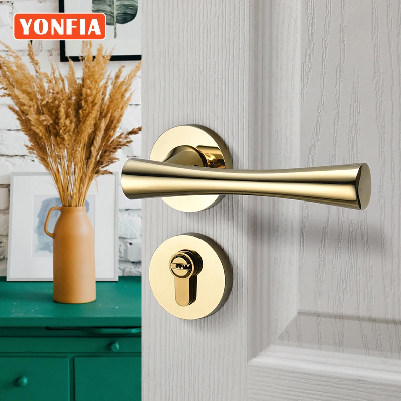 YONFIA 8035 Hot Sale Classic European Style Designer Gold Bathroom Door Handle Lock for Interior Toilet Wood Door Lever
YONFIA 8035 Hot Sale Classic European Style Designer Gold Bathroom Door Handle Lock for Interior Toilet Wood Door Lever
