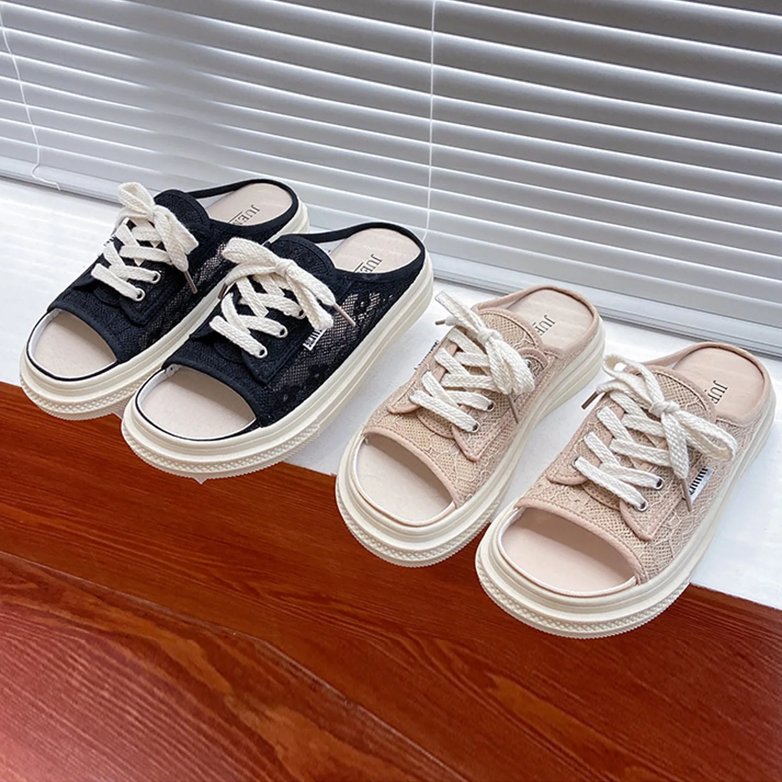 Ladies Sandals With Lace-up Closure Leaky Toes Comfortable Pull-on Soft-soled Lace Ladies Sandals Slippers For Summer Wear
Ladies Sandals With Lace-up Closure Leaky Toes Comfortable Pull-on Soft-soled Lace Ladies Sandals Slippers For Summer Wear