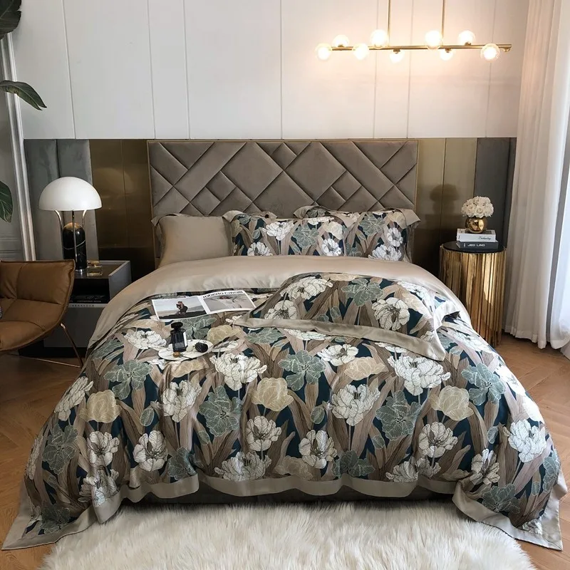 Комплект постельного белья Lyocell Tencel, шелковистый мягкий летний комплект постельного белья с цветами и листьями, пододеяльник на молнии, про...
Комплект постельного белья Lyocell Tencel, шелковистый мягкий летний комплект постельного белья с цветами и листьями, пододеяльник на молнии, про...