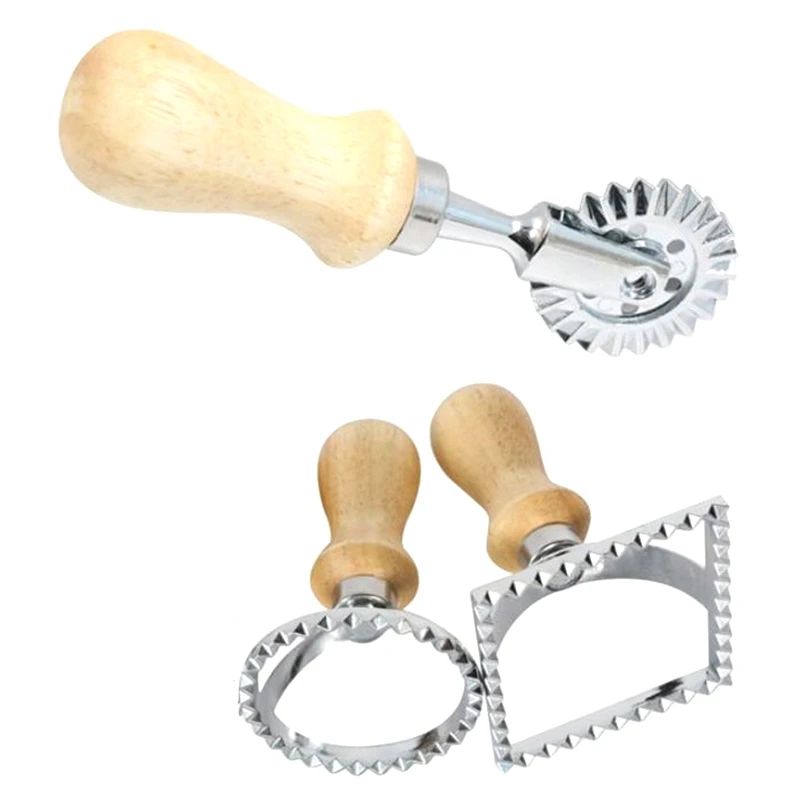Ravioli Stamp Maker Cutter with Roller Wheel Set, Mold with Wooden Handle for Fluted Edge, Pasta Press Kitchen Attachment
Ravioli Stamp Maker Cutter with Roller Wheel Set, Mold with Wooden Handle for Fluted Edge, Pasta Press Kitchen Attachment