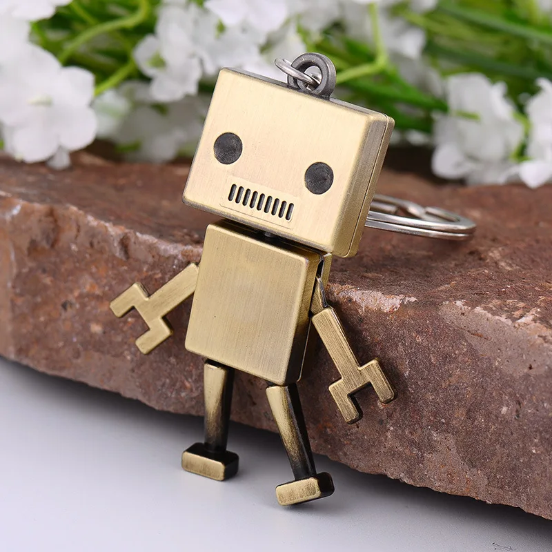 Фото Бронзовый Серебряный металлический робот Danboard Bress брелок для ключей Move Mechanic Авто