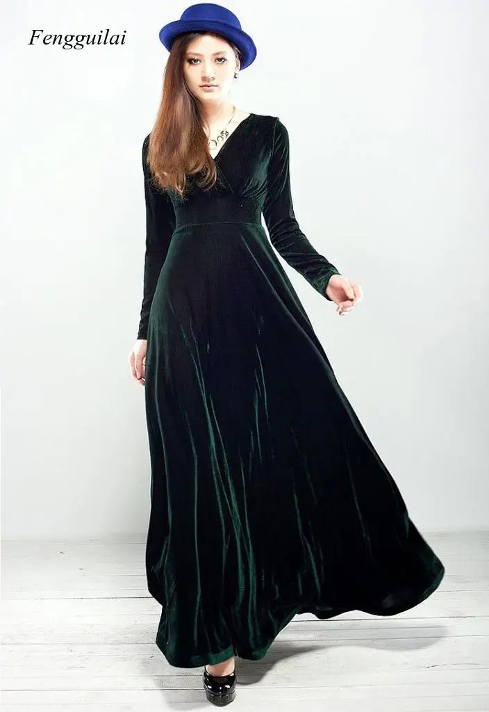 Women Winter Dress Long Sleeve V-Neck Long Maxi Velvet Dresses Elegant Ladies Formal Party Red Dresses Black
Women Winter Dress Long Sleeve V-Neck Long Maxi Velvet Dresses Elegant Ladies Formal Party Red Dresses Black