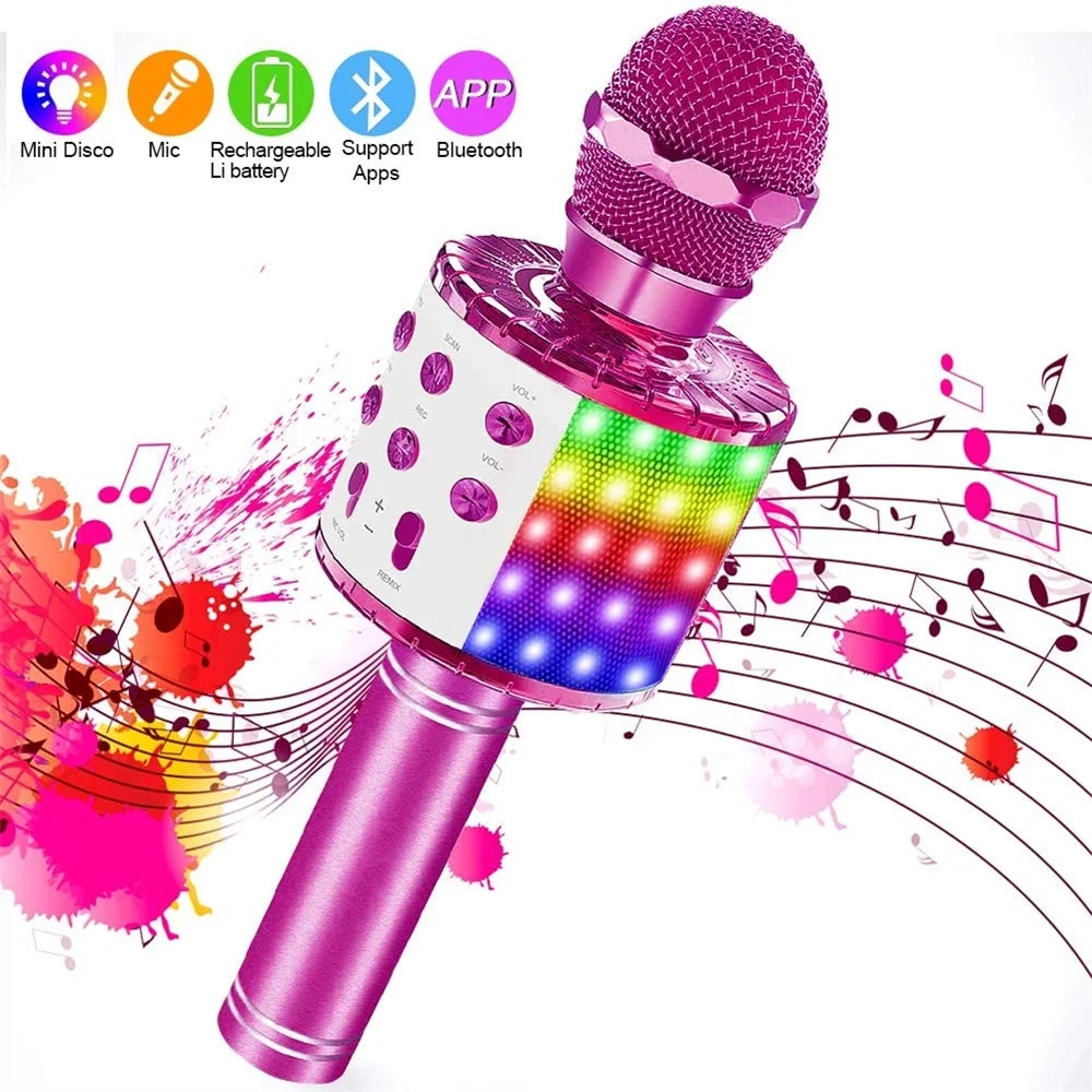 Wireless Karaoke Microphone Bluetooth Handheld Portable Professional Speaker Home Ktv Player With Dancing Led Lights Record
Wireless Karaoke Microphone Bluetooth Handheld Portable Professional Speaker Home Ktv Player With Dancing Led Lights Record