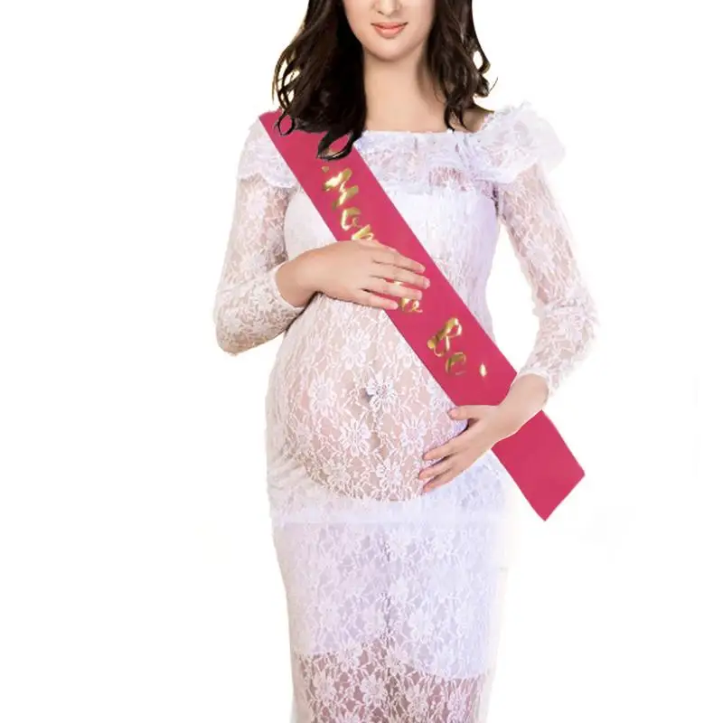 Атласный пояс Mom To Be с золотыми блестящими шрифтами для беременных вечерние