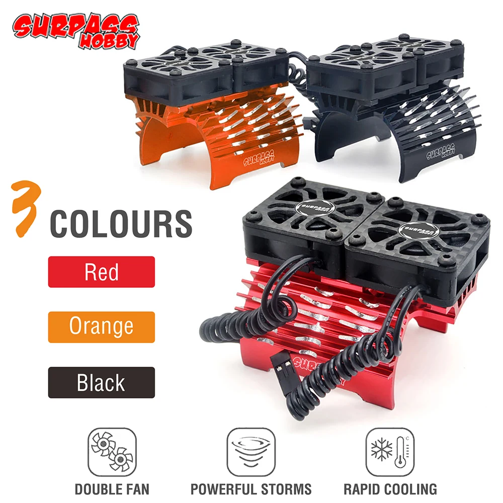 Surpsshobby RC Heatsink With Dual Cooling Fan RC Car Accessories for Hobbywing Leopard 4268 4274 4092 1/8 1/10 RC Car Motor
Surpsshobby RC Heatsink With Dual Cooling Fan RC Car Accessories for Hobbywing Leopard 4268 4274 4092 1/8 1/10 RC Car Motor