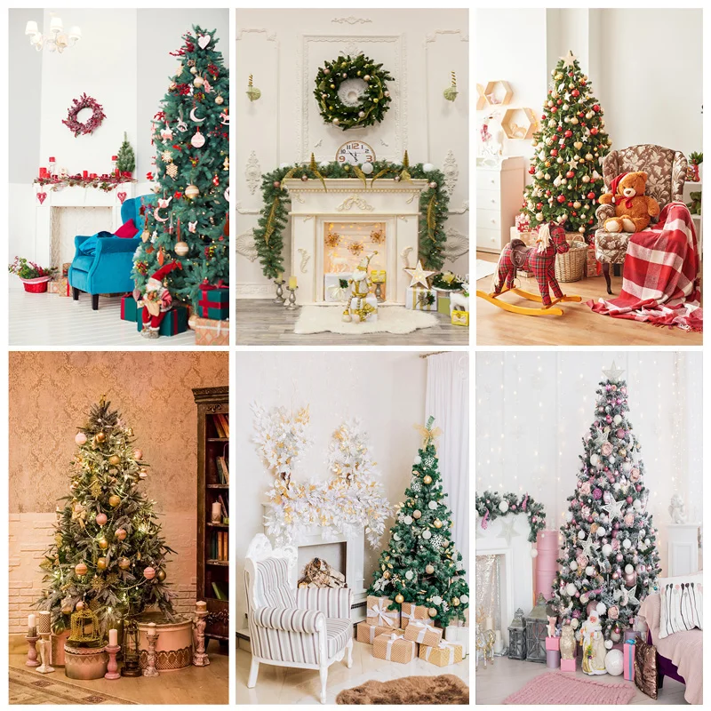 

Виниловый Рождественский фон SHENGYONGBAO для фотосъемки с изображением елки, подарка для детей, Фотофон для студии реквизит для фотосессии 21520YDH-02