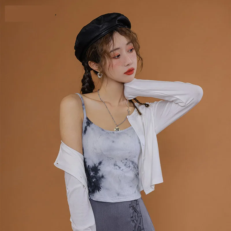 2021 Early Autumn Fashion Suspenders Vest Long-Sleeved Tops Women Fashion Western Style Youthful-Looking Flag Suit Two-Piece Set
2021 Early Autumn Fashion Suspenders Vest Long-Sleeved Tops Women Fashion Western Style Youthful-Looking Flag Suit Two-Piece Set