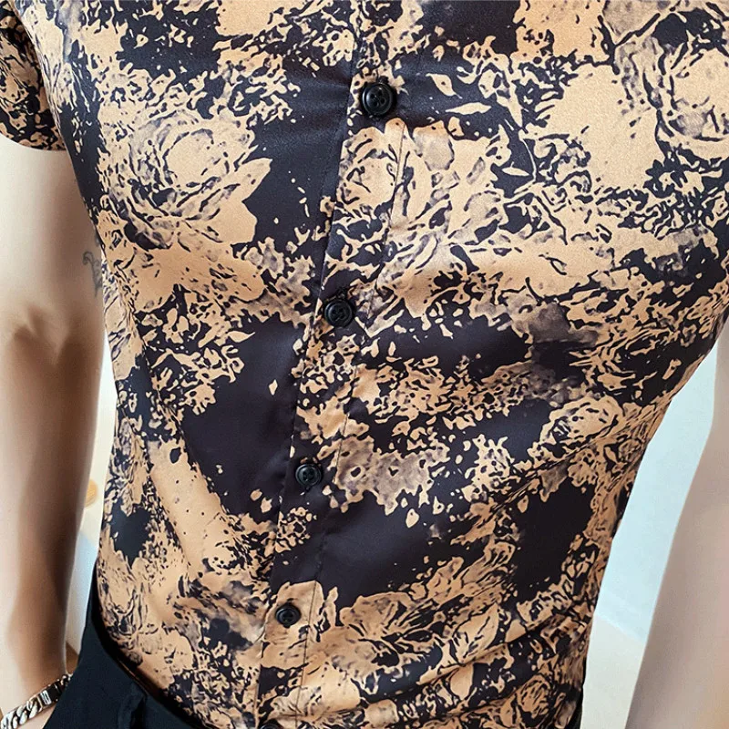Summer Luxury Print Shirt Men Short Sleeve Casual Slim Streetwear Social Shirt Mens Business Dress Shirts Chemise Homme
Summer Luxury Print Shirt Men Short Sleeve Casual Slim Streetwear Social Shirt Mens Business Dress Shirts Chemise Homme
