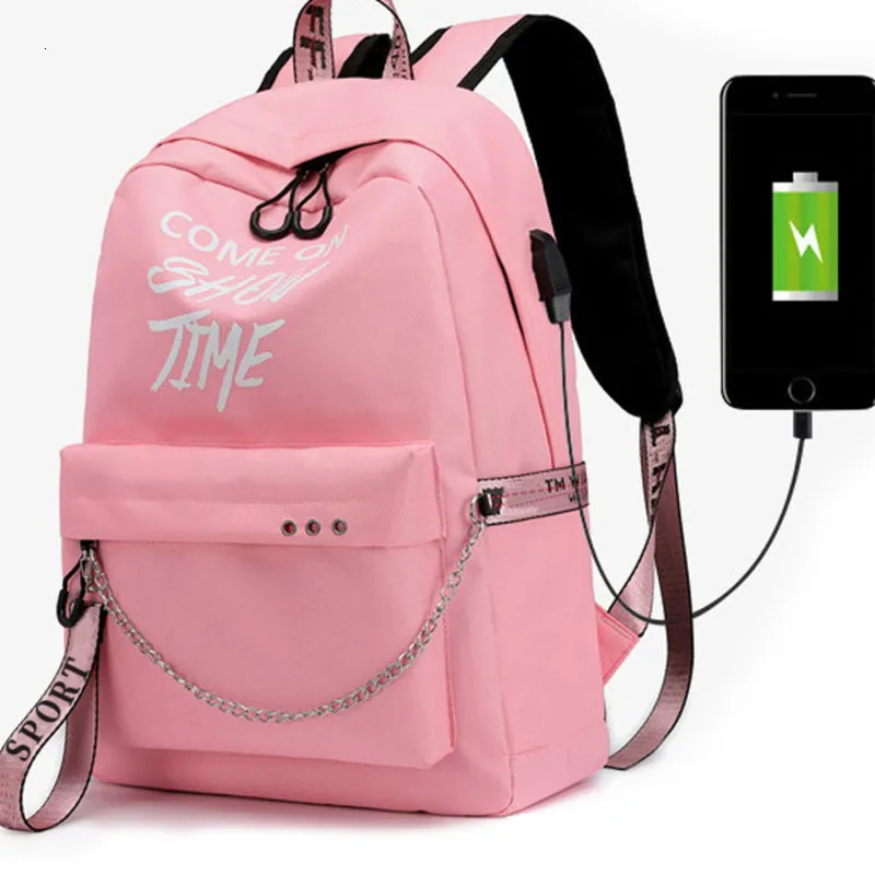 2020 Luminous USB Charge Women Backpack Waterproof Polyester Fashion Letters Print School Bag Teenager Girls Ribbons Backpack
2020 Luminous USB Charge Women Backpack Waterproof Polyester Fashion Letters Print School Bag Teenager Girls Ribbons Backpack