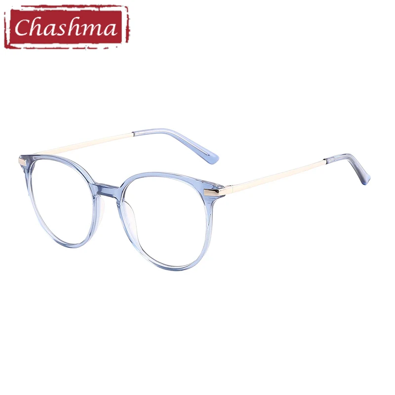 

Chashma Eyeglass Round Transparent Blue Men Acetate Frame Girl Blue Eyewear Student Prescription Glasses Women Optical Spectacle