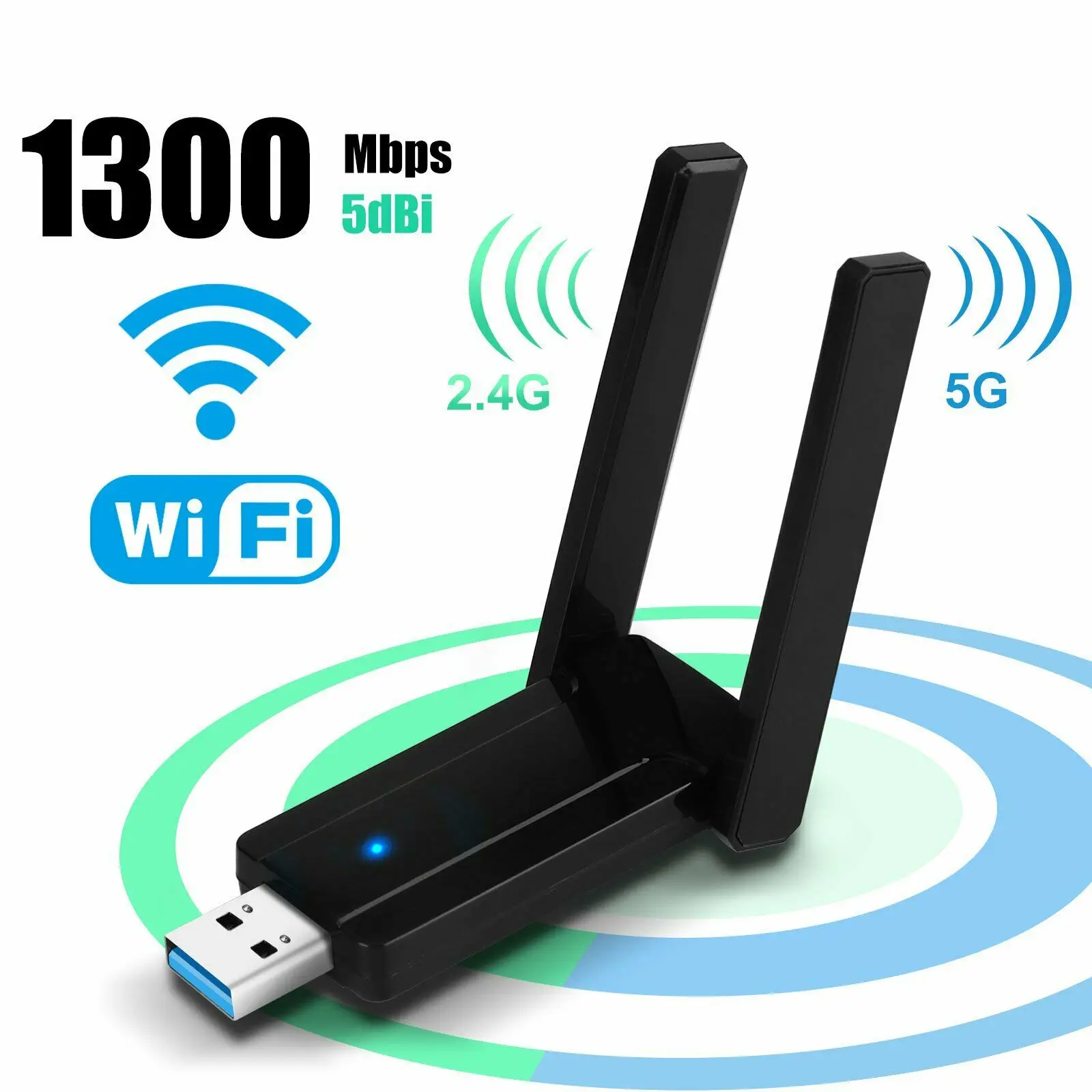 1300Mbps Long Range AC1300 Dual Band 2.4G 5G Wireless USB 3.0 WiFi Adapter Antennas 802.11AC Network Card for Desktop/Mac/Laptop
1300Mbps Long Range AC1300 Dual Band 2.4G 5G Wireless USB 3.0 WiFi Adapter Antennas 802.11AC Network Card for Desktop/Mac/Laptop
