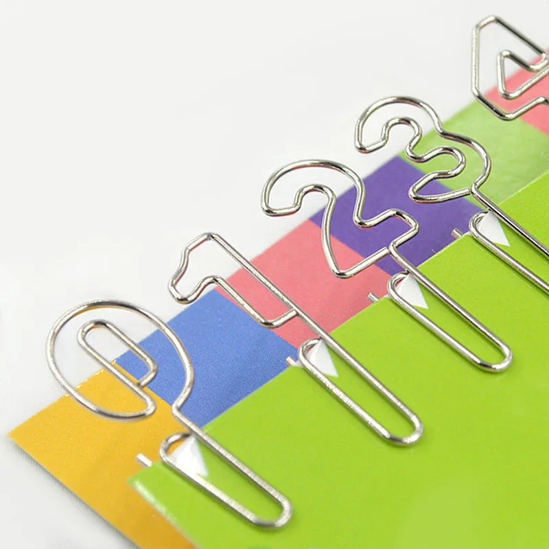 10 Pcs/lot Cute Metal Digital Bookmark Clips Pin Number Shaped Paper 0-9 Numbers School Supplies Stationery Accessories | Канцтовары для