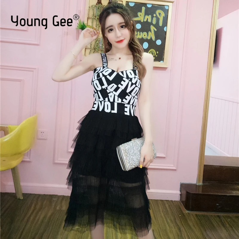 Женское платье на бретельках Young Gee, летнее пикантное Сетчатое платье средней длины без рукавов и бретелек, с открытой спиной 
Женское платье на бретельках Young Gee, летнее пикантное Сетчатое платье средней длины без рукавов и бретелек, с открытой спиной