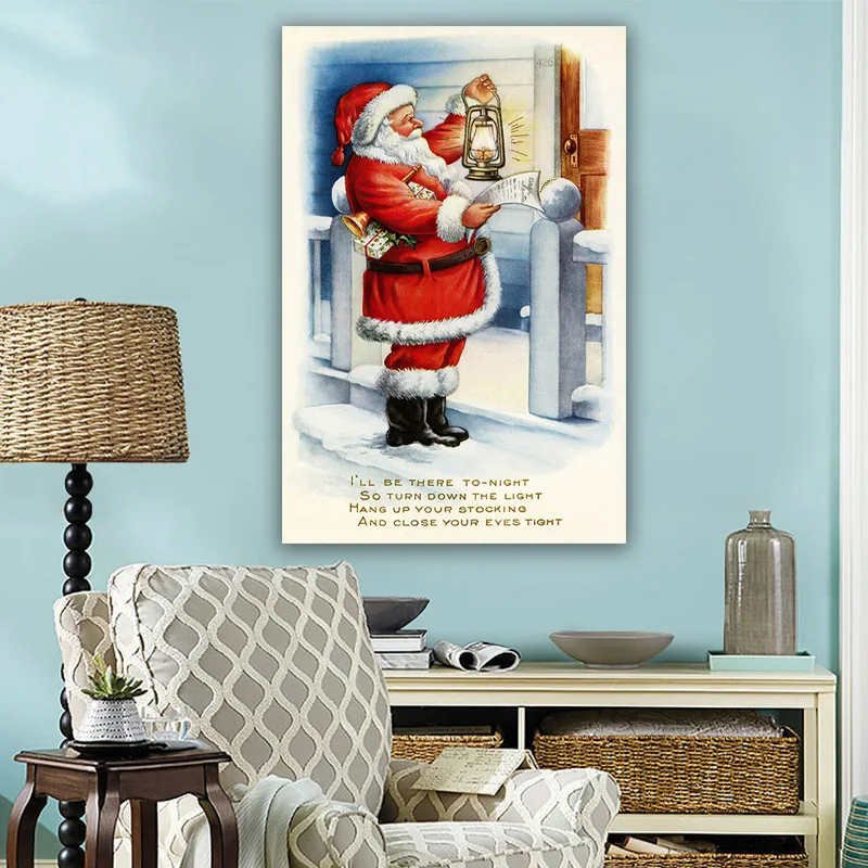 Vintage Santa Lantern Canvas Paintings Christmas Posters and Prints Santa Claus Pictures For Living Room Home Decor Wall Art
Vintage Santa Lantern Canvas Paintings Christmas Posters and Prints Santa Claus Pictures For Living Room Home Decor Wall Art