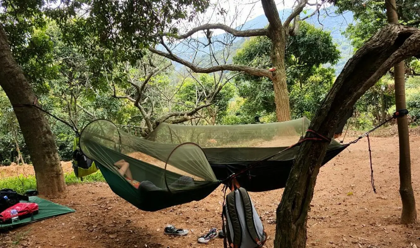 1 Pcs 210T Nylon Taffeta Hammock Field Ground Pest Mosquito Tent Waterproof Sunscreen Plus Solid Hammock Strap Tool Kit
1 Pcs 210T Nylon Taffeta Hammock Field Ground Pest Mosquito Tent Waterproof Sunscreen Plus Solid Hammock Strap Tool Kit