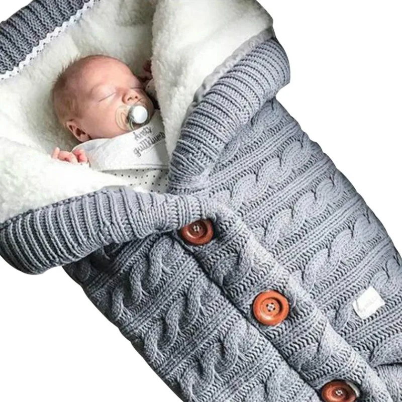 New Born Baby Stroller Sleeping Bag Outdoor Button Baby Knitted Baby Sleeping Bags Wool Brushed and Thick Baby's Blanket 
New Born Baby Stroller Sleeping Bag Outdoor Button Baby Knitted Baby Sleeping Bags Wool Brushed and Thick Baby's Blanket