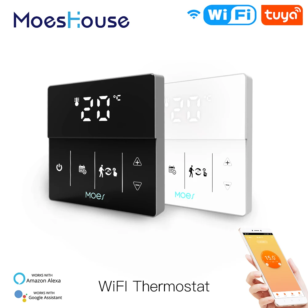MoesHouse WiFi Smart Thermostat Gas Boiler Water Electric Floor Heating Controller Logo Color Adjustable Tuya Smart App Control
MoesHouse WiFi Smart Thermostat Gas Boiler Water Electric Floor Heating Controller Logo Color Adjustable Tuya Smart App Control