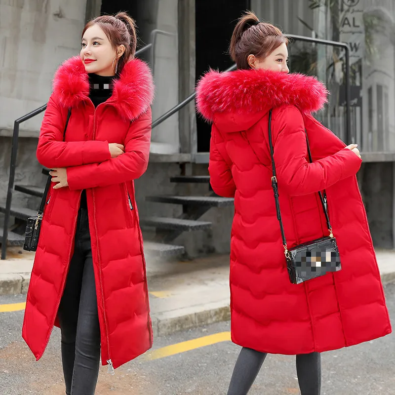 2020 New Winter Women Parkas Big Fur Collar Hooded Slim Fit Woman Jacket Double Pockets Zipper Solid Cotton Long Warm Coat
2020 New Winter Women Parkas Big Fur Collar Hooded Slim Fit Woman Jacket Double Pockets Zipper Solid Cotton Long Warm Coat