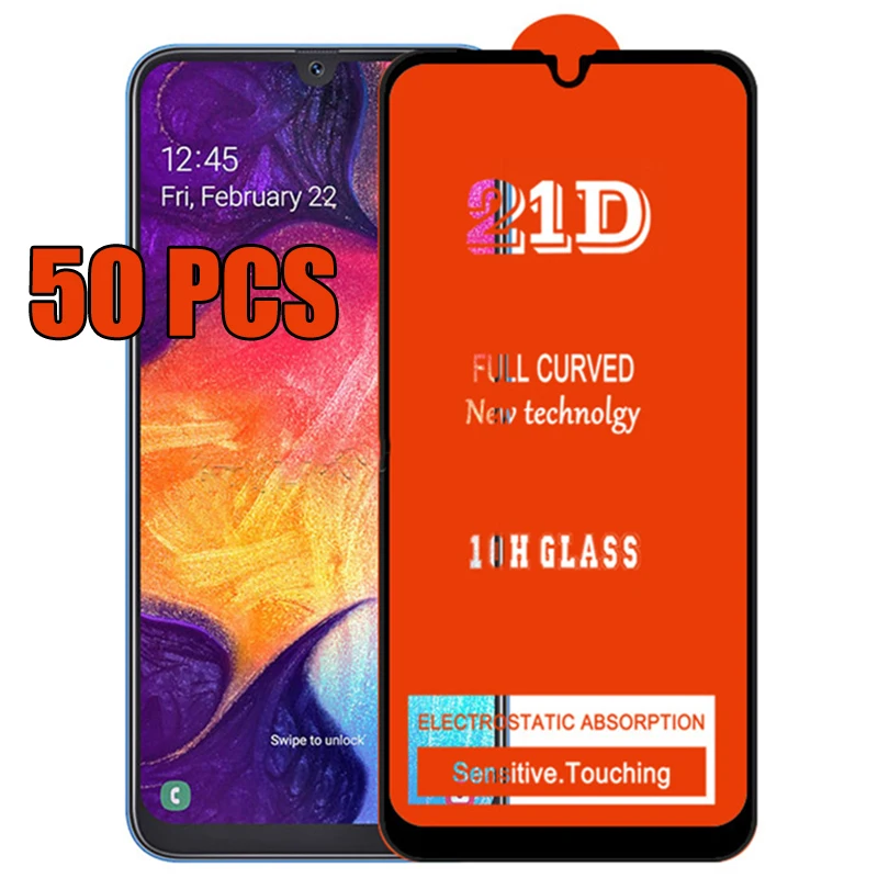 50pcs 21D Tempered Glass Full Glue Screen Protector For Samsung Galaxy Note 10 Lite A10S A20S A30S A40S A50S A70S M01 M11 M21 | Мобильные