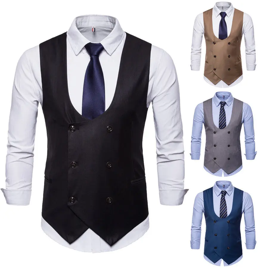 Men Formal Casual Business Vest Suit Slim Double-Breasted Plaid Waistcoat Coat Vests Suits
Men Formal Casual Business Vest Suit Slim Double-Breasted Plaid Waistcoat Coat Vests Suits