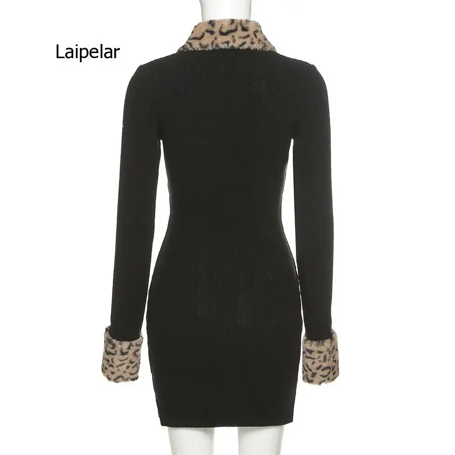 Autumn Fashion Zipper Mosaic Leopard Patchwork Black Women New 2021 Sexy Skinny Rib Knitted Bodycon Dress
Autumn Fashion Zipper Mosaic Leopard Patchwork Black Women New 2021 Sexy Skinny Rib Knitted Bodycon Dress