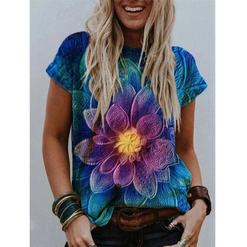 Women's Fashion Summer Round Neck Casual Loose Floral Printed Flower T Shirt Tie Dye Tops Plus Size Short Sleeve
Women's Fashion Summer Round Neck Casual Loose Floral Printed Flower T Shirt Tie Dye Tops Plus Size Short Sleeve