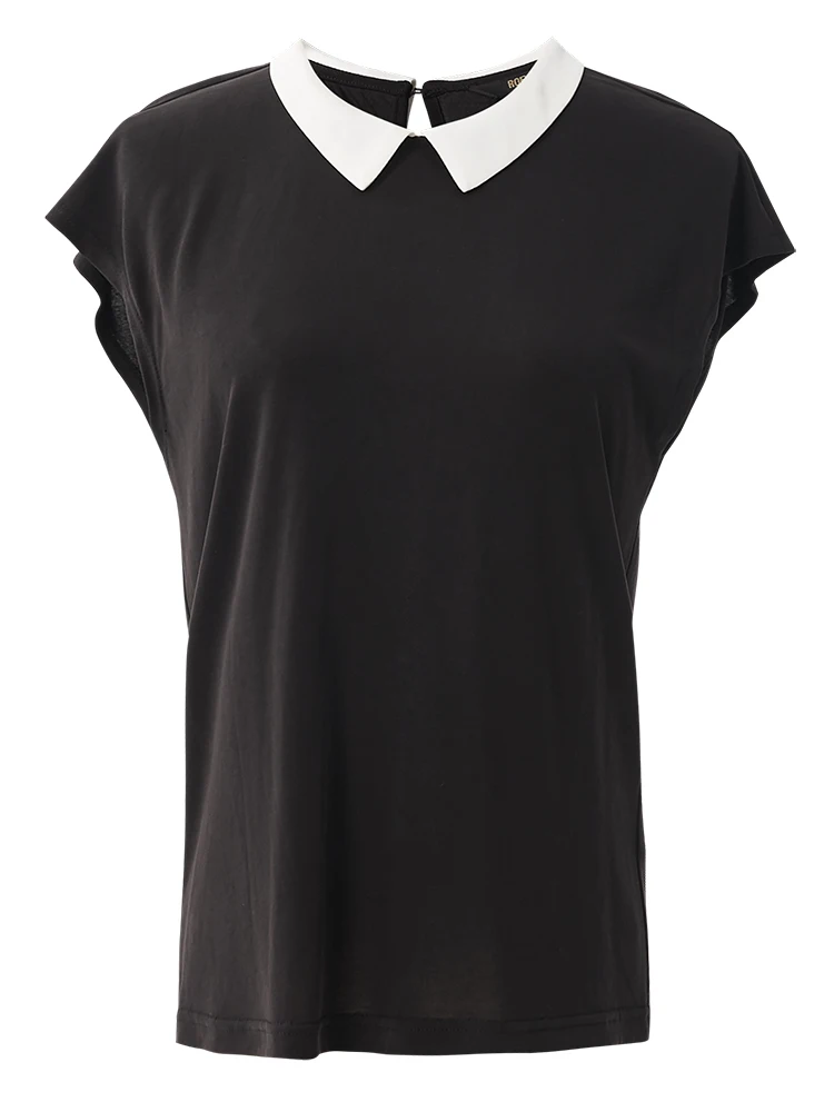 Intellectual professional shirt women's summer new simple black shirt slim stretch short sleeve shirt
Intellectual professional shirt women's summer new simple black shirt slim stretch short sleeve shirt