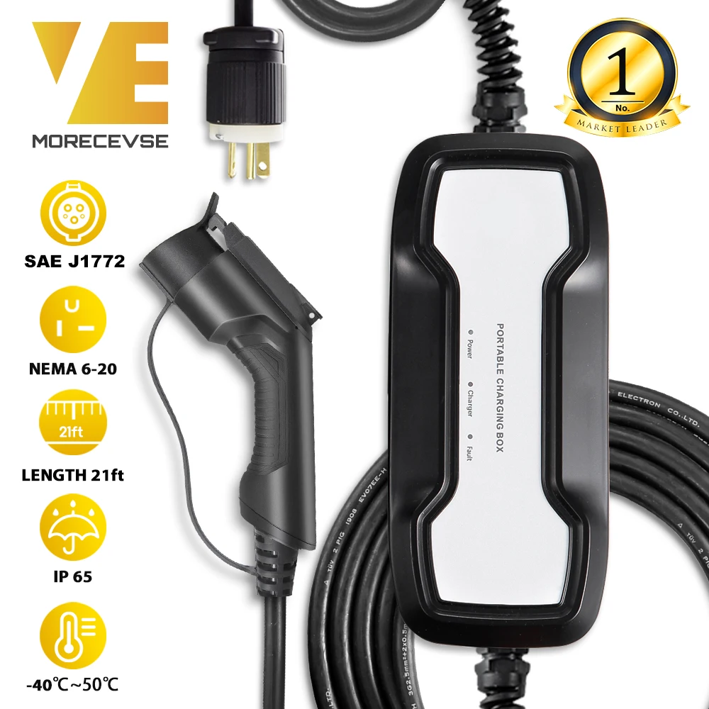 EV Charger 16A 3.68KW NEMA6-20 Plug 8m (26 Feet) Level 2 Portable EVSE 220V Home Electric Vehicle Charging Station J1772
EV Charger 16A 3.68KW NEMA6-20 Plug 8m (26 Feet) Level 2 Portable EVSE 220V Home Electric Vehicle Charging Station J1772