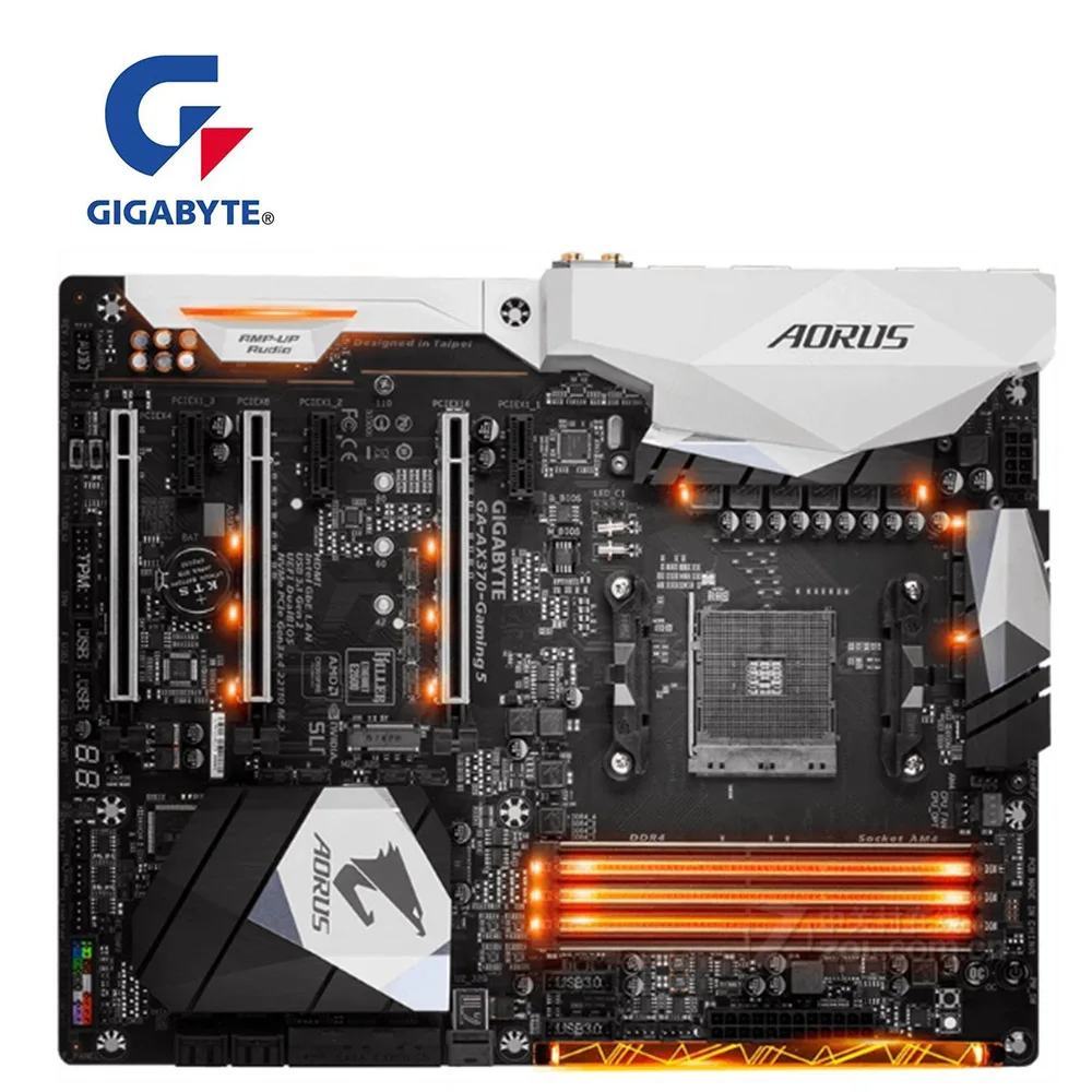 Для GIGABYTE GA AORUS AX370 Gaming 5 Материнская плата Гнездо AM4 для AMD X370 X370M M.2 PCI E 3 0