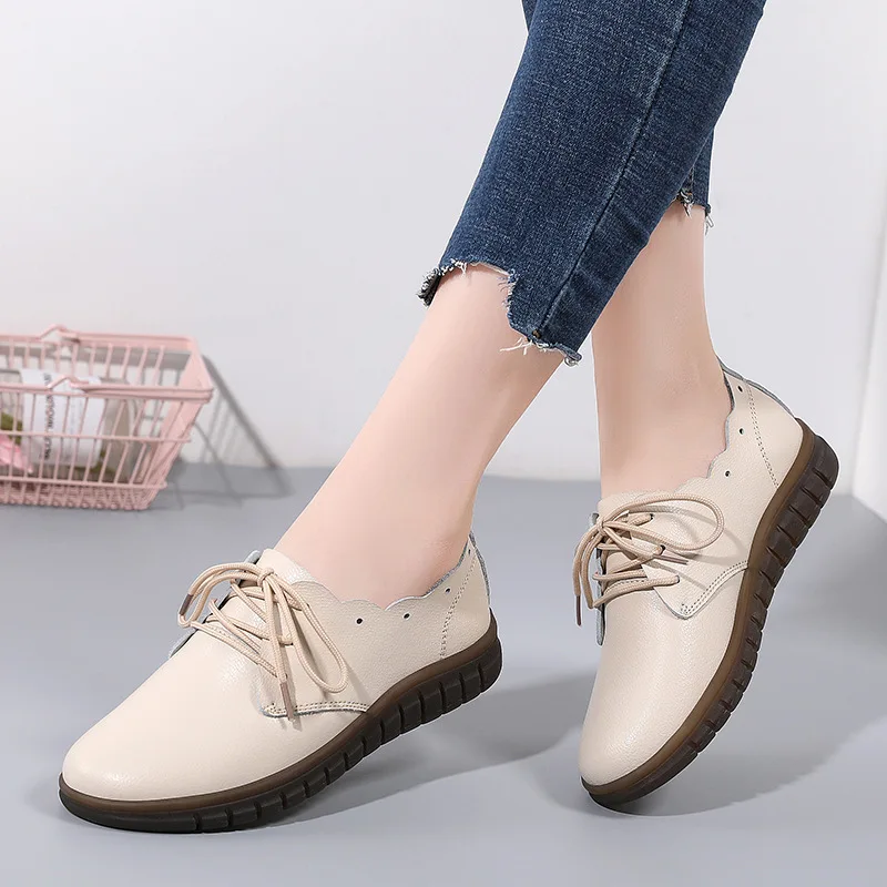 Sport Shoes Women Natural Genuine Leather Flat Casual Shoes Female Ballet Flats Lace Up White Court Sneakers Ladies Flats
Sport Shoes Women Natural Genuine Leather Flat Casual Shoes Female Ballet Flats Lace Up White Court Sneakers Ladies Flats