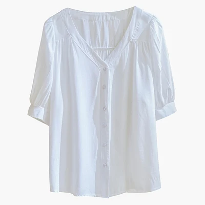 female short-sleeved summer show thin thin kind of loose or lend the niche v-neck top female fashion design feeling
female short-sleeved summer show thin thin kind of loose or lend the niche v-neck top female fashion design feeling