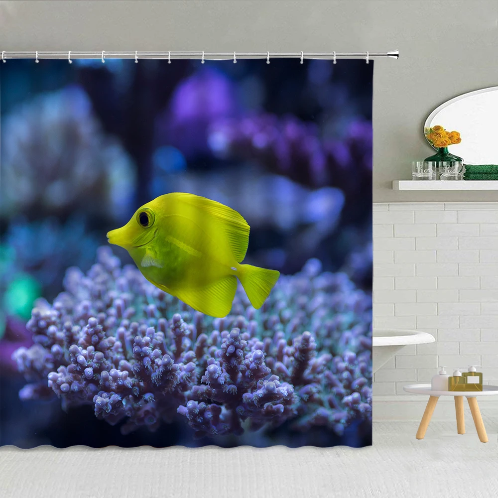 3D Printing Underwater World Tropical Fish Waterproof Shower Curtain Set Polyester Fabric High Quality Bath Curtains With Hooks
3D Printing Underwater World Tropical Fish Waterproof Shower Curtain Set Polyester Fabric High Quality Bath Curtains With Hooks