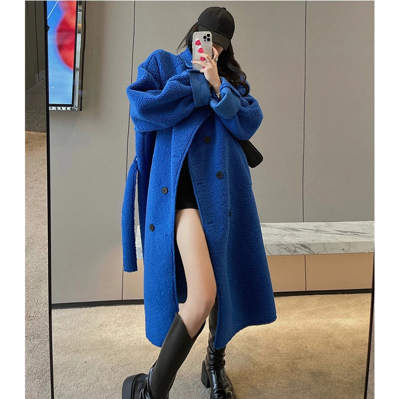 VANOVICH 2022 Autumn and Winter New Korean Style Long Double Breasted Turn-down Collar Sashes Solid Loose Casual Wool Coat
VANOVICH 2022 Autumn and Winter New Korean Style Long Double Breasted Turn-down Collar Sashes Solid Loose Casual Wool Coat