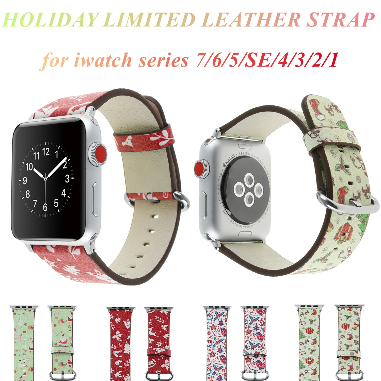Leather Strap for Apple Watch Band 7 45mm 41mm Festival for Iwatch Series 7 6 5 SE 4 3 2 44MM 40MM 42MM 38MM Correa Print Design
Leather Strap for Apple Watch Band 7 45mm 41mm Festival for Iwatch Series 7 6 5 SE 4 3 2 44MM 40MM 42MM 38MM Correa Print Design