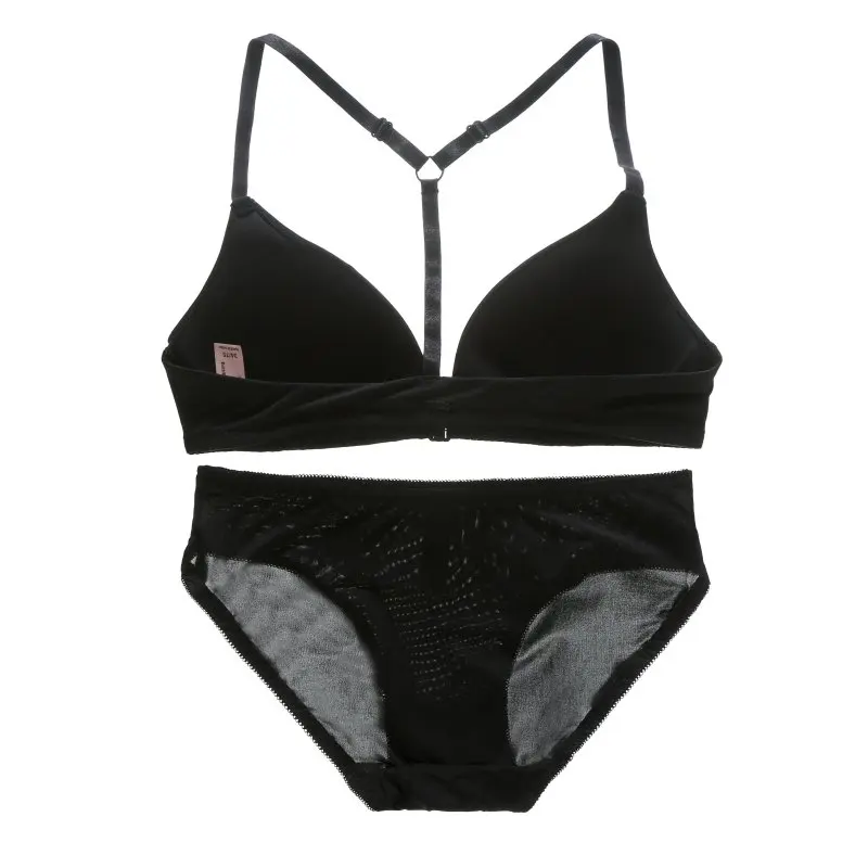 Solid Color Light Front Buckle Without Rims Beauty Back No Trace Gathered Bra + Briefs Set 
Solid Color Light Front Buckle Without Rims Beauty Back No Trace Gathered Bra + Briefs Set