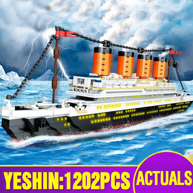 Yeshin 0577 серия фильмов Титаник RMS Streamboat набор модель сборки 21317 строительные блоки