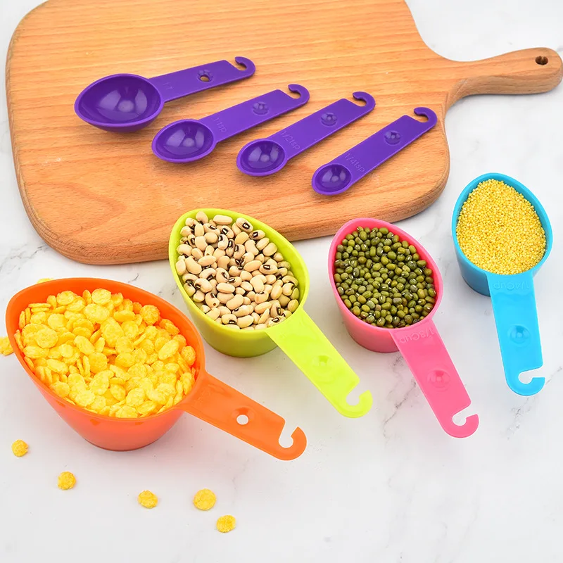 Color plastic measuring cup measuring spoon 4 piece set with scale Measuring spoon measuring spoon set Baking tools
Color plastic measuring cup measuring spoon 4 piece set with scale Measuring spoon measuring spoon set Baking tools