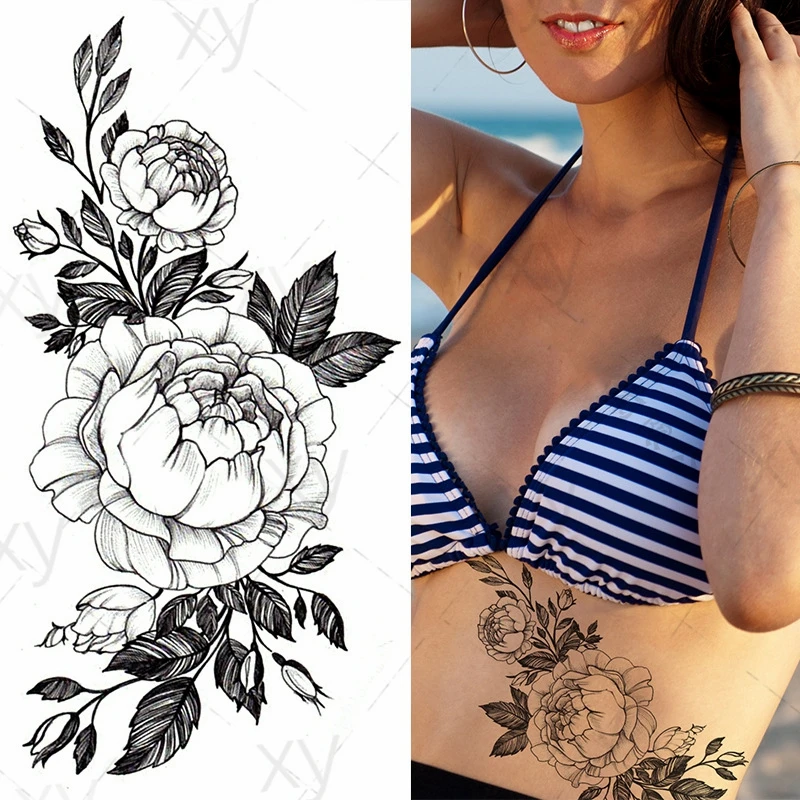 Temporar Tattoo Sticker Black Cool Thorn Rose Flower Plant Waterproof Art Water Transfer Fake Tatoo Flash Tatto for Men Women
Temporar Tattoo Sticker Black Cool Thorn Rose Flower Plant Waterproof Art Water Transfer Fake Tatoo Flash Tatto for Men Women