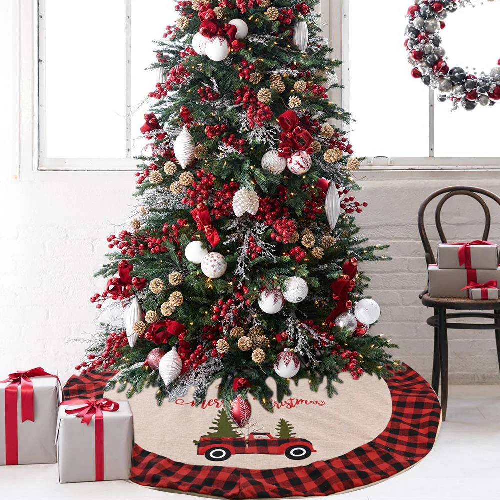 120cm Christmas Tree Decor Snowflake White Christmas Tree Skirt Red Plaid Skirt For Xmas Christmas Decorations For Ho
120cm Christmas Tree Decor Snowflake White Christmas Tree Skirt Red Plaid Skirt For Xmas Christmas Decorations For Ho