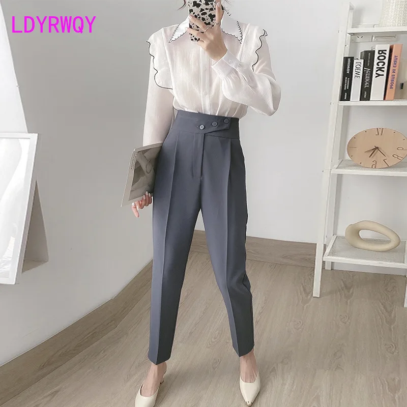 LDYRWQY South Korea's new high-waisted and slim pants for summer 2021 Polyester Office Lady Loose
LDYRWQY South Korea's new high-waisted and slim pants for summer 2021 Polyester Office Lady Loose