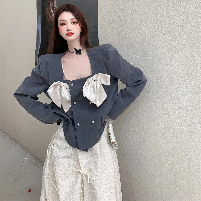 French Palace Fashion 2 Piece Dress Suits Big Size Women Square Collar Bow Blazer&High Waist A Line Skirt Chic 2pc Matching Sets
French Palace Fashion 2 Piece Dress Suits Big Size Women Square Collar Bow Blazer&High Waist A Line Skirt Chic 2pc Matching Sets