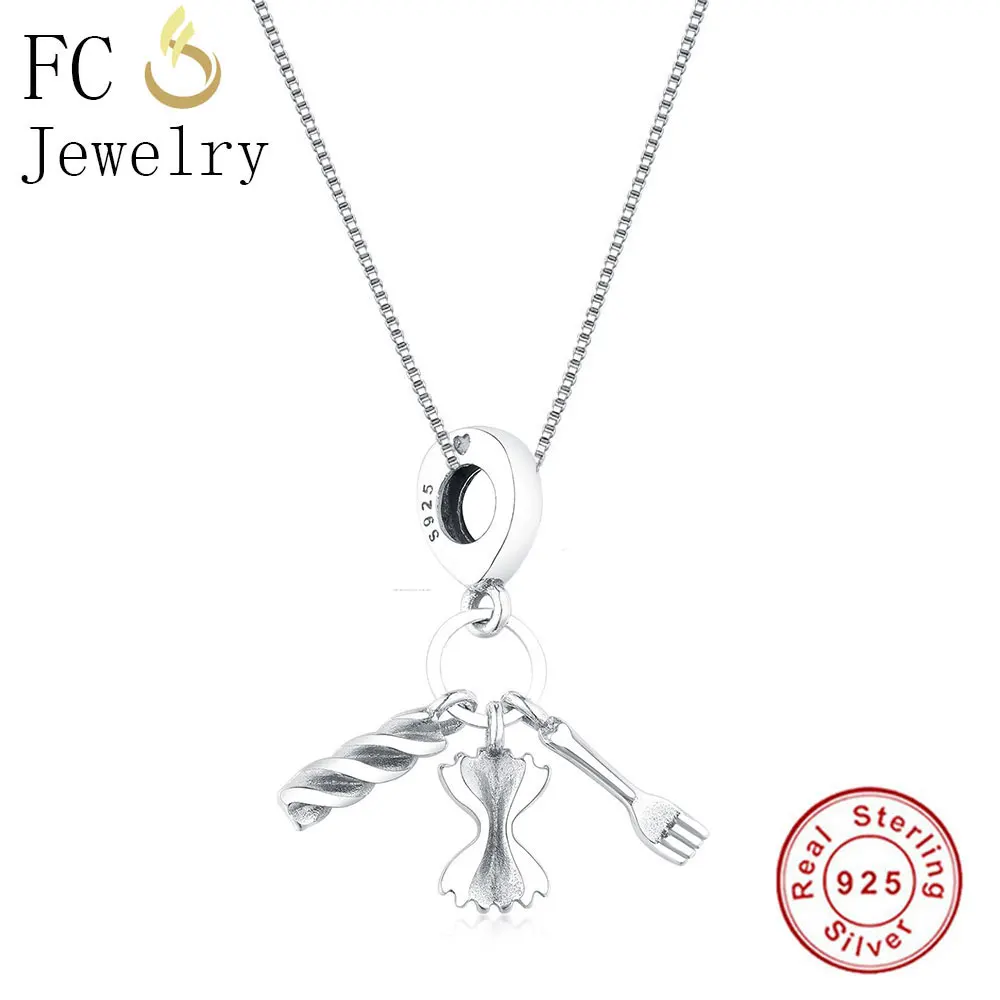 FC Jewelry 925 Sterling Silver Italy Pasta Food Fork Bow Tie Pendant Necklace Chain European Women Chokers Girl Trinket 2018
FC Jewelry 925 Sterling Silver Italy Pasta Food Fork Bow Tie Pendant Necklace Chain European Women Chokers Girl Trinket 2018