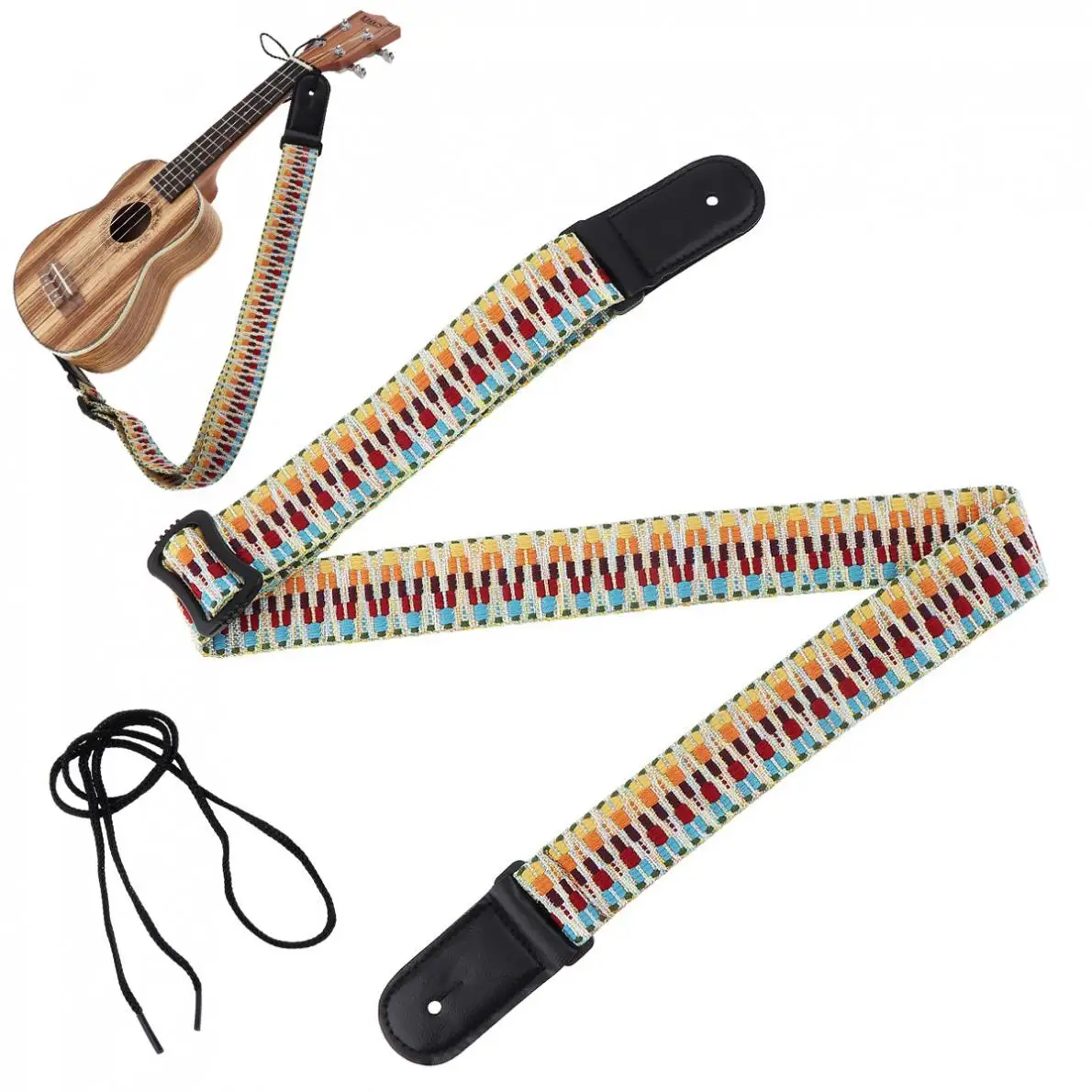 Adjustable Colorful Ukulele Cotton Strap Belt 75 - 130cm Embroidery Weaving style Ukelele Strap with Soft Genuine Leather Head
Adjustable Colorful Ukulele Cotton Strap Belt 75 - 130cm Embroidery Weaving style Ukelele Strap with Soft Genuine Leather Head