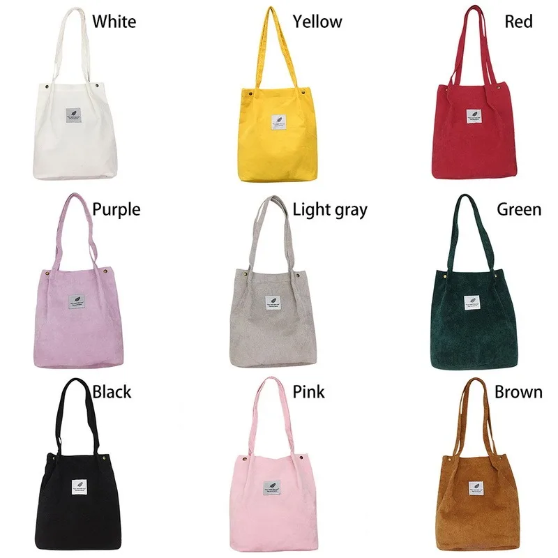 Casual Foldable Corduroy Women Shopping Bag High Quality Reusable Grocery Tote Handbag Lightweight Female Shoulder Bags
Casual Foldable Corduroy Women Shopping Bag High Quality Reusable Grocery Tote Handbag Lightweight Female Shoulder Bags