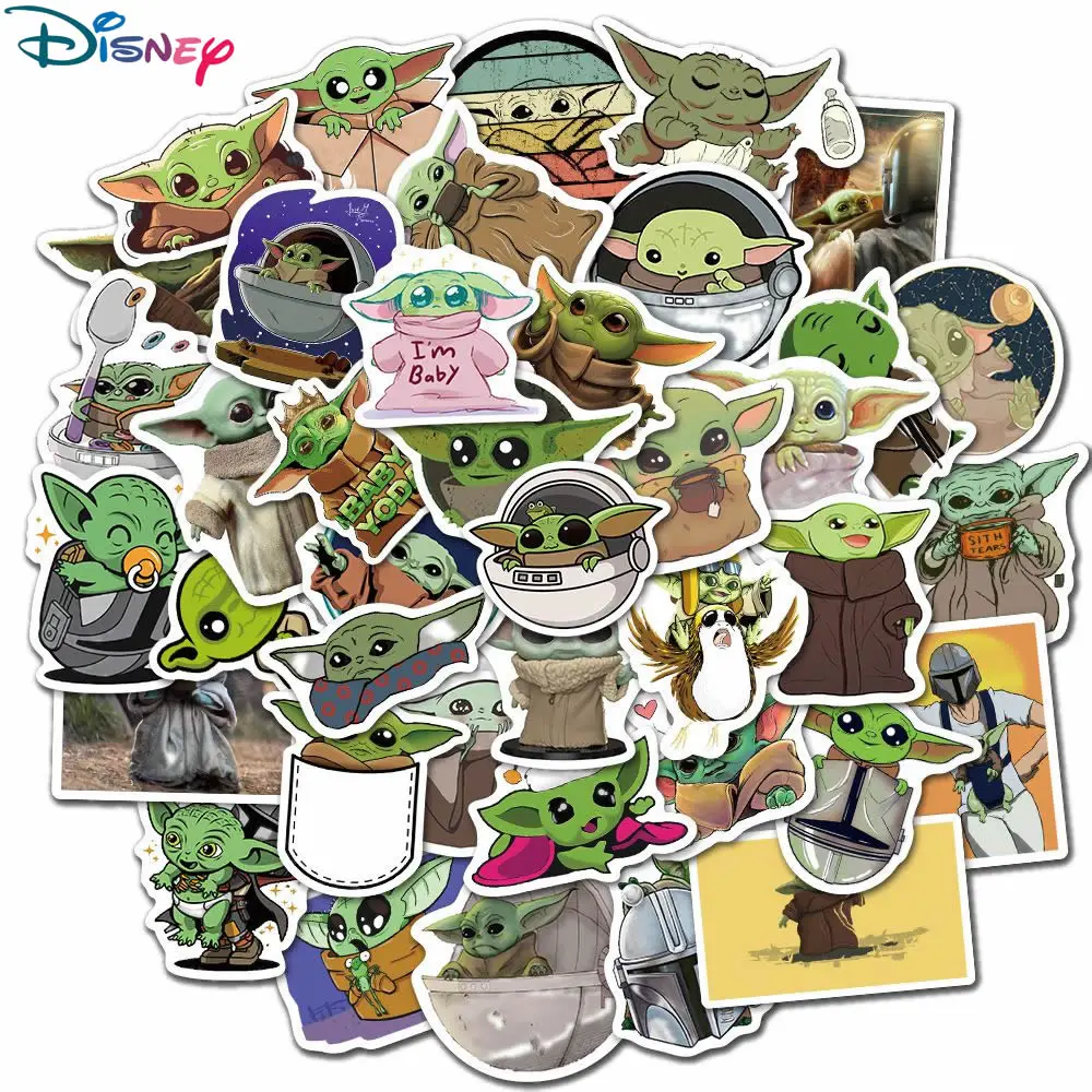 Стикеры Baby Yoda s Disney 50 шт. водонепроницаемые аниме Звездные войны скейтборд