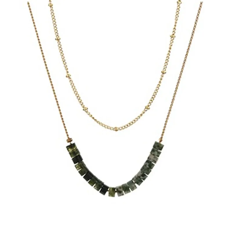 2022 New Fashion Women Retro Green Stone Double Layer Beads Chain Necklace Women Sexy Party Stainless Steel Necklace Accessories
2022 New Fashion Women Retro Green Stone Double Layer Beads Chain Necklace Women Sexy Party Stainless Steel Necklace Accessories