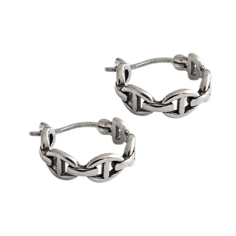 Retro Chain Earring 925 Sterling Silver Earrings For Women Korean Simple Hoop Earing Fine Jewelry Aros De Plata De Ley 925 Mujer
Retro Chain Earring 925 Sterling Silver Earrings For Women Korean Simple Hoop Earing Fine Jewelry Aros De Plata De Ley 925 Mujer