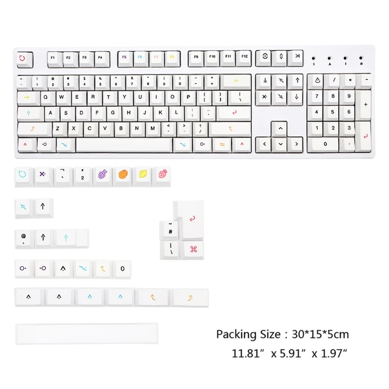 

134 Keys Keycap Set Iso Layout Cherry Profile PBT 5 Sides Sublimation Keycaps for 61/87/104/108 Keys Mechanical Keyboard